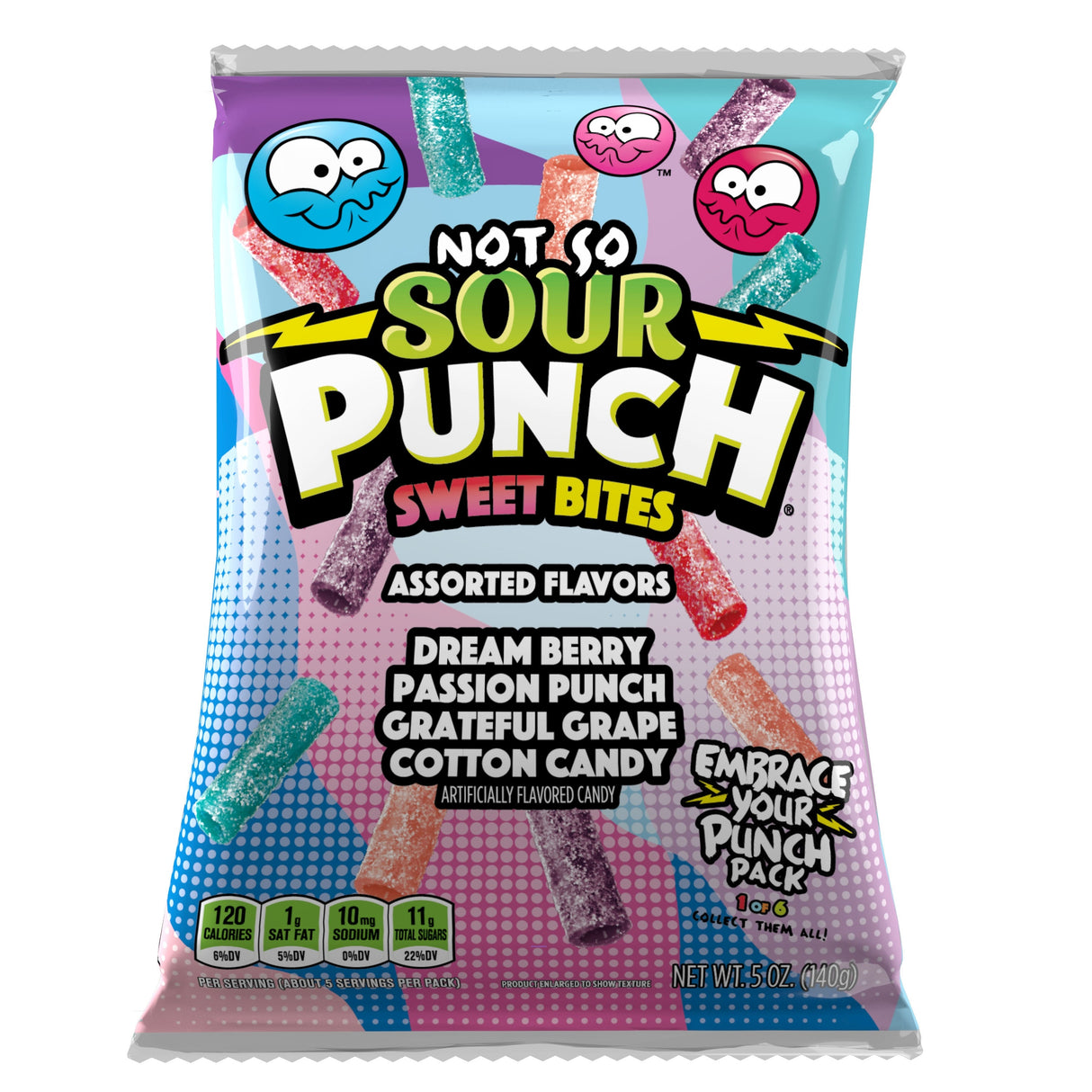 Candy Bites, Sweet, Assorted, Dream Berry/Passion Punch/Grateful Grape/Cotton Candy,12 - 5 OUNCE
