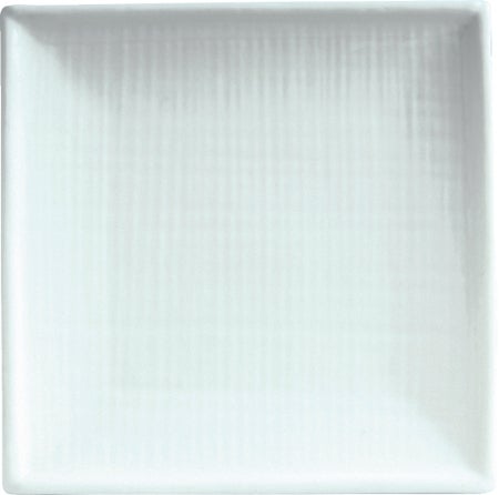 Plates, Coupe, Porcelain, 10 Inch, Classic White, Square, Embossed,3 - 4 COUNT