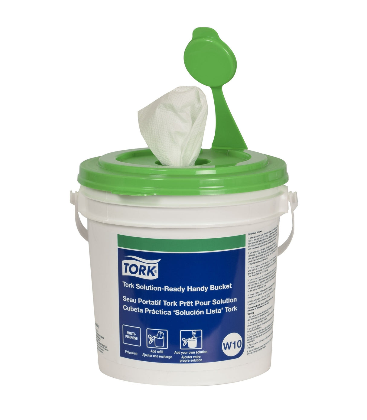 Towels, Cleaning, 1-Ply, White, 12 x 12.5 Inch, Solution-Ready Bucket,6 - 110 COUNT