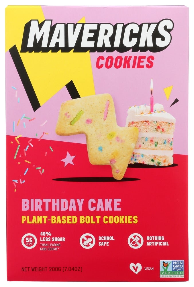 Cookies, Plant-Based, Birthday Cake, Bolt-Shaped, Shelf-Stable,8 - 7.04 OUNCE