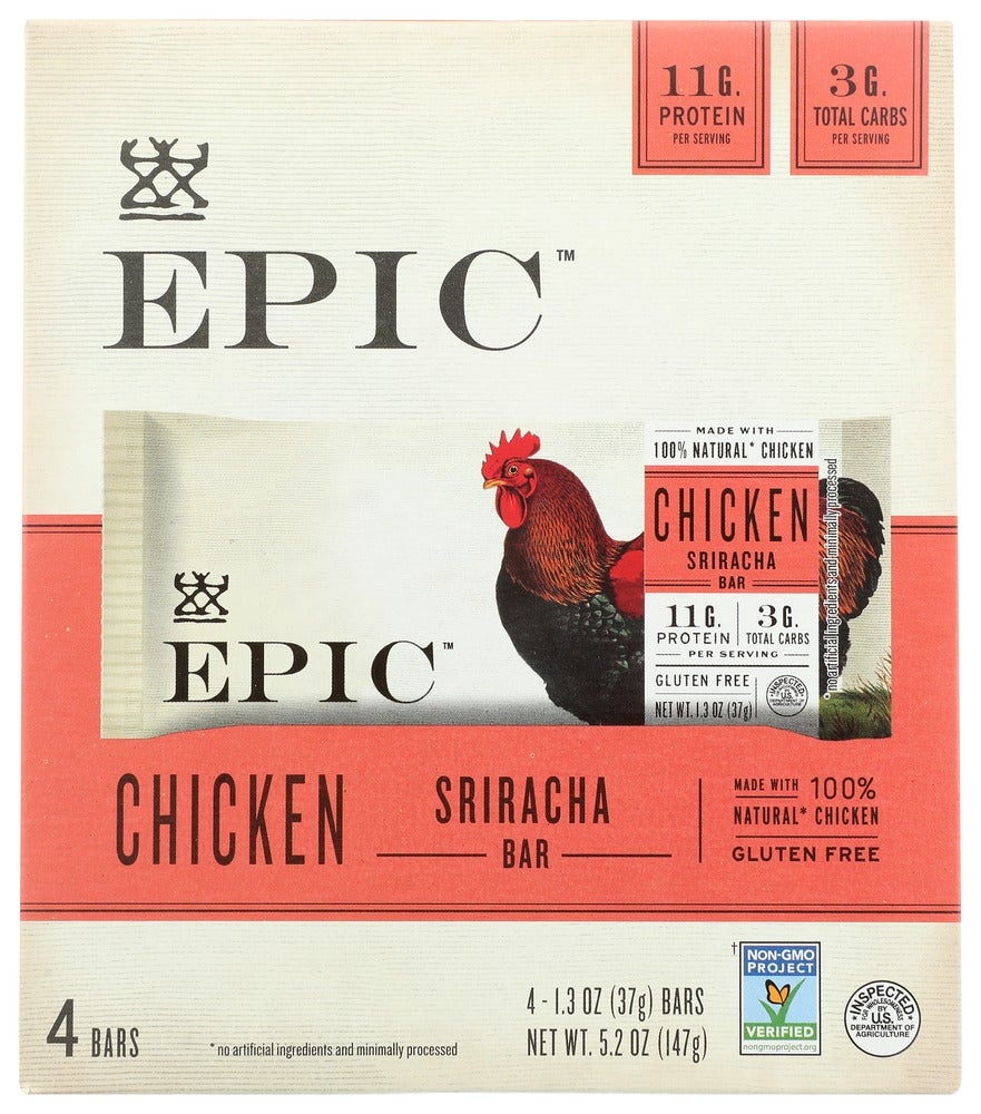 Snack Bars, Chicken, Sriracha, Individually-Wrapped, Shelf-Stable,8 - 5.2 OUNCE