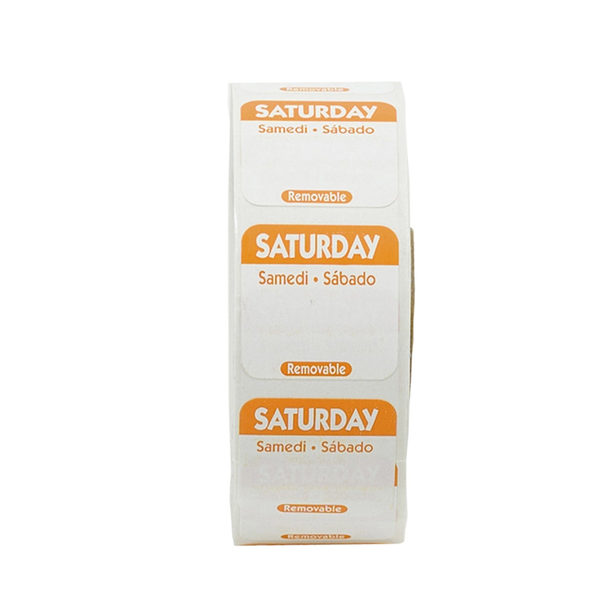 Labels, Saturday, 1 x 1 Inch, Removable, Orange, Square, Trilingual,1 - 1000 COUNT