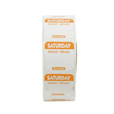 Labels, Saturday, 1 x 1 Inch, Removable, Orange, Square, Trilingual,1 - 1000 COUNT