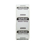 Labels, Sunday, 1 x 1 Inch, Removable, Black, Square, Trilingual,1 - 1000 COUNT