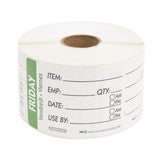 Labels, Item/Date/Use By, 2 x 3 Inch, Removable, Green, Rectangular, Trilingual,1 - 500 COUNT