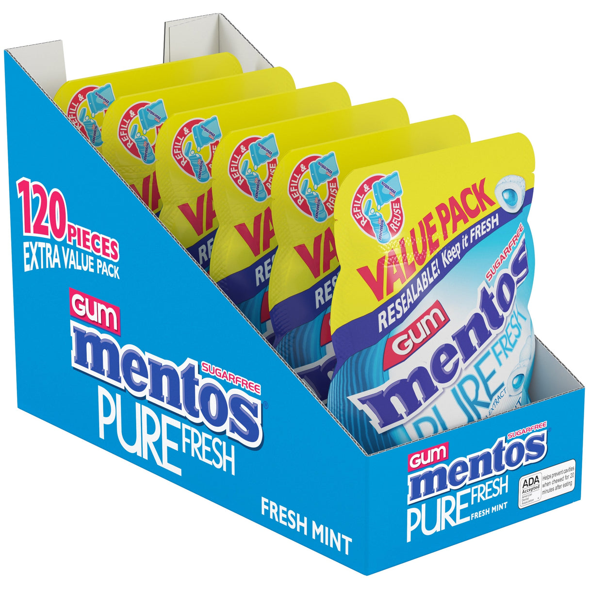 Gum, Fresh Mint, Pure Fresh, Sugar-Free, Resealable Packet,6 - 120 COUNT
