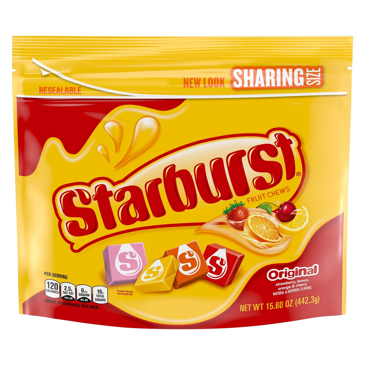 Candy, Chewy, Original Fruit, Individually-Wrapped, Resealable Bag,6 - 15.6 OUNCE