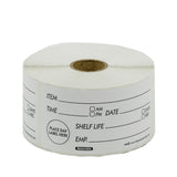 Labels, Shelf-Life, 2 x 4 Inch, Removeable, White with Black Front, Rectangular,1 - 500 COUNT