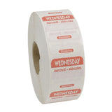 Labels, Wednesday, 2 x 1 Inch, Dissolvable, White & Orange, Trilingual, Rectangular,1 - 1000 COUNT