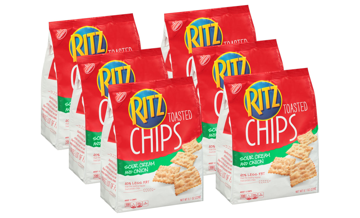 Chips, Toasted, Sour Cream & Onion,6 - 8.1 OUNCE