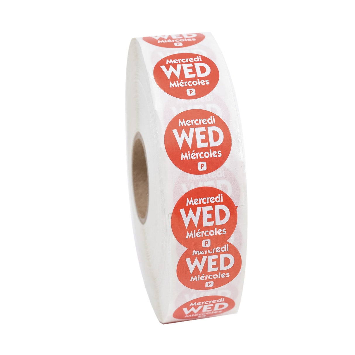 Labels, Wednesday, 0.75 Inch, Permanent, Red, Circle, Trilingual,1 - 2000 COUNT