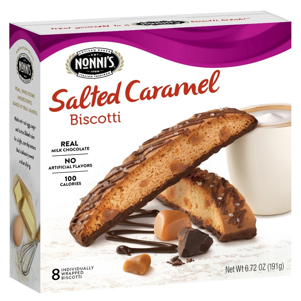 Biscotti, Salted Caramel, Individually-Wrapped, Shelf-Stable,6 - 6.72 OUNCE