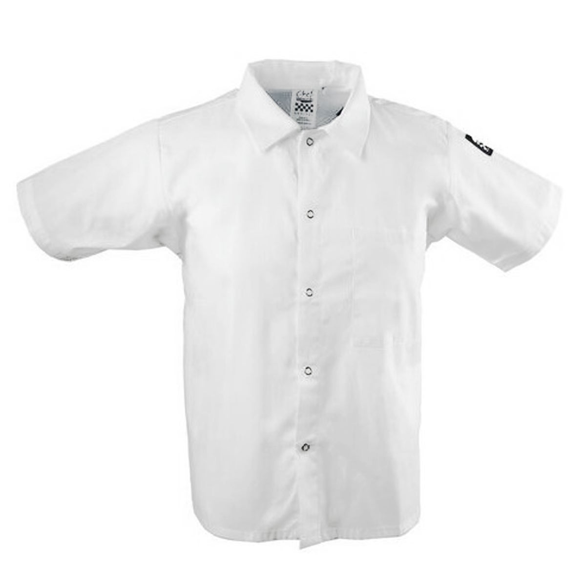 Shirt, Cook, Short Sleeve, White, Large, Poly/Cotton Blend,1 - 1 EACH