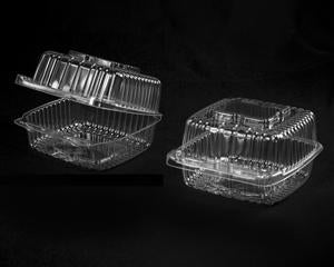 Containers, 5 Inch, Plastic, Clear, Square Deep,500 - 1 EACH