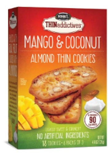 Cookies, Almond, Thin, Mango & Coconut, Shelf-Stable,6 - 4.4 OUNCE