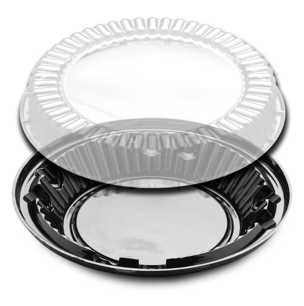 Containers, Pie, 10 Inch, Plastic, Black, with Clear Low Dome Lid,4 - 40 COUNT