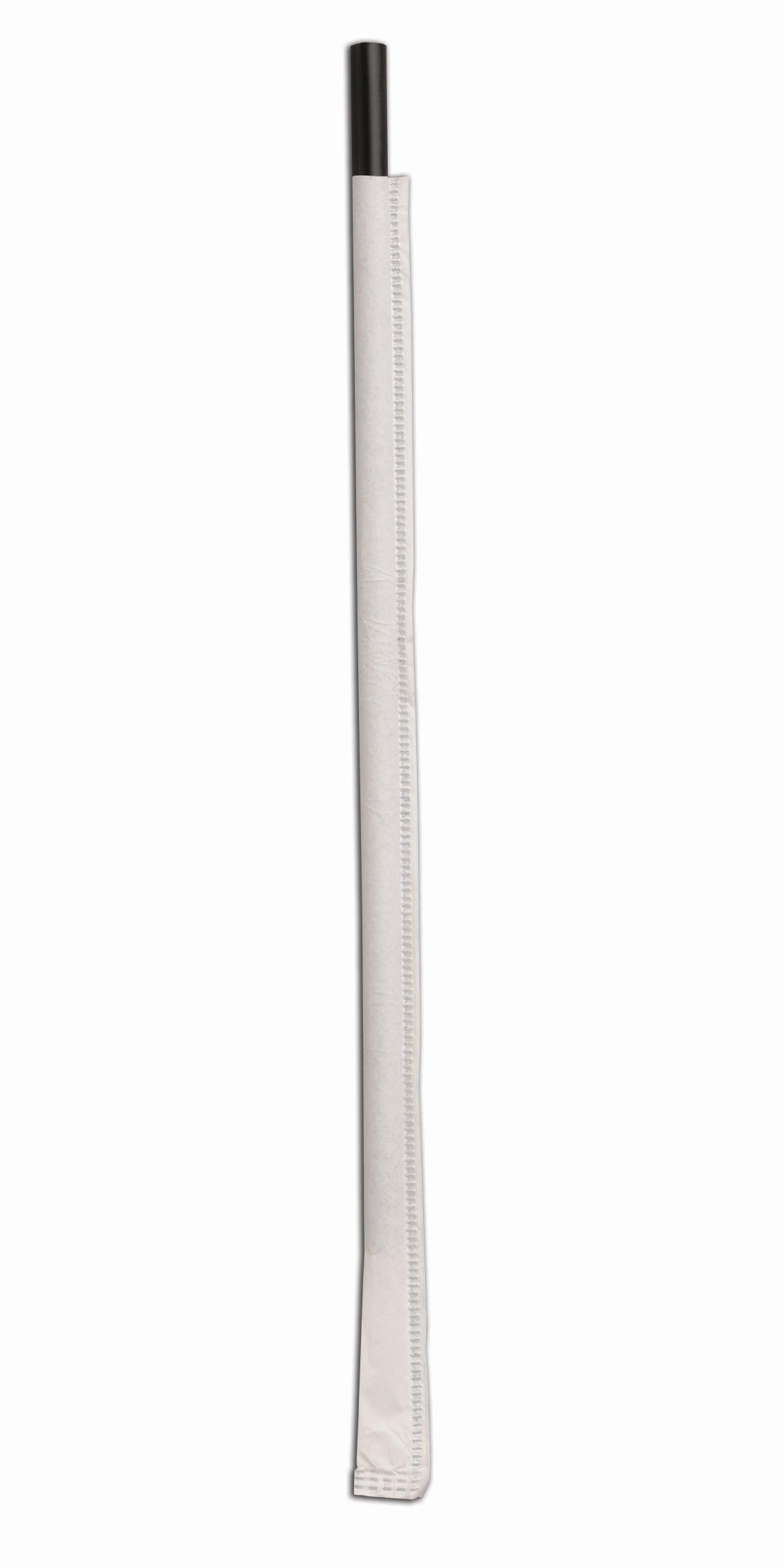 Straws, Jumbo, 7.75 Inch, Plastic, Black, Paper Wrapped,10 - 500 COUNT