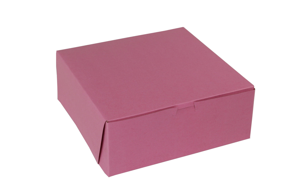 Boxes, Bakery, 10 x 10 x 4 Inch, Strawberry Pink, Corner Lock,100 - 1 EACH