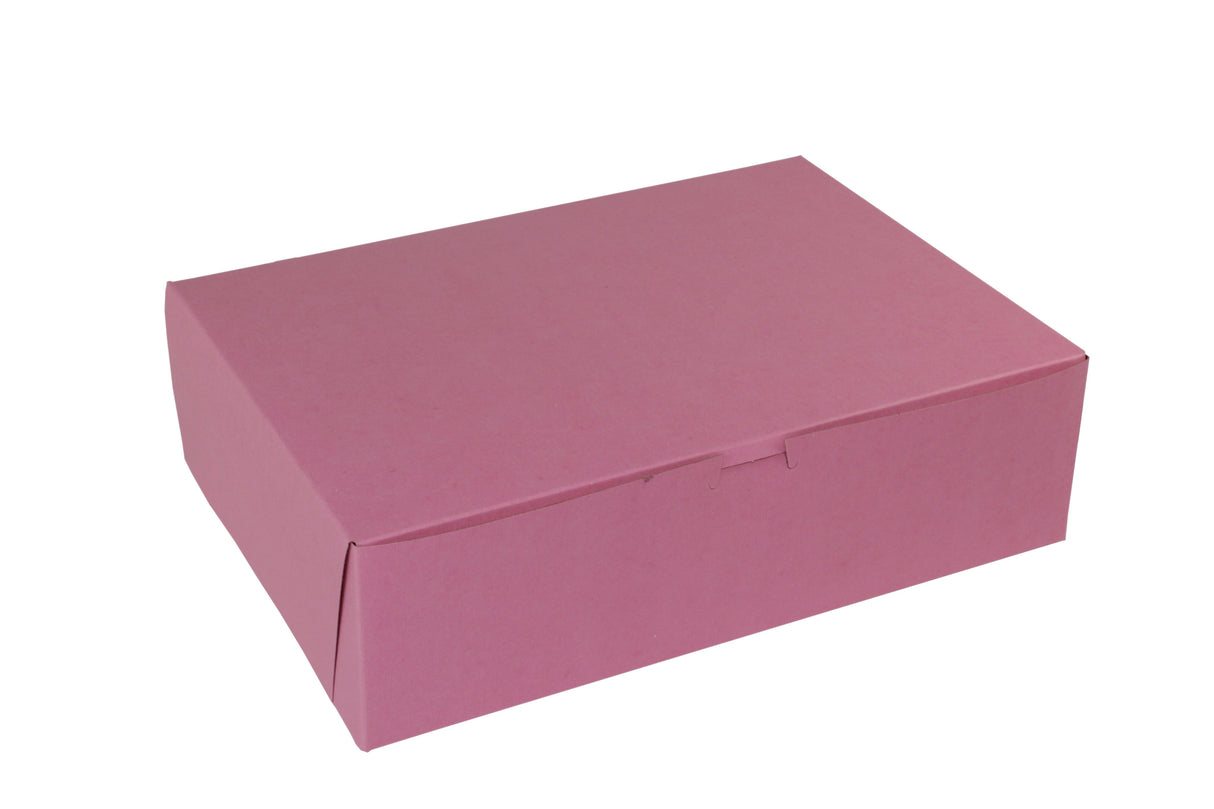Boxes, Bakery, 14 x 10 x 4 Inch, Strawberry Pink, Corner Lock,100 - 1 EACH