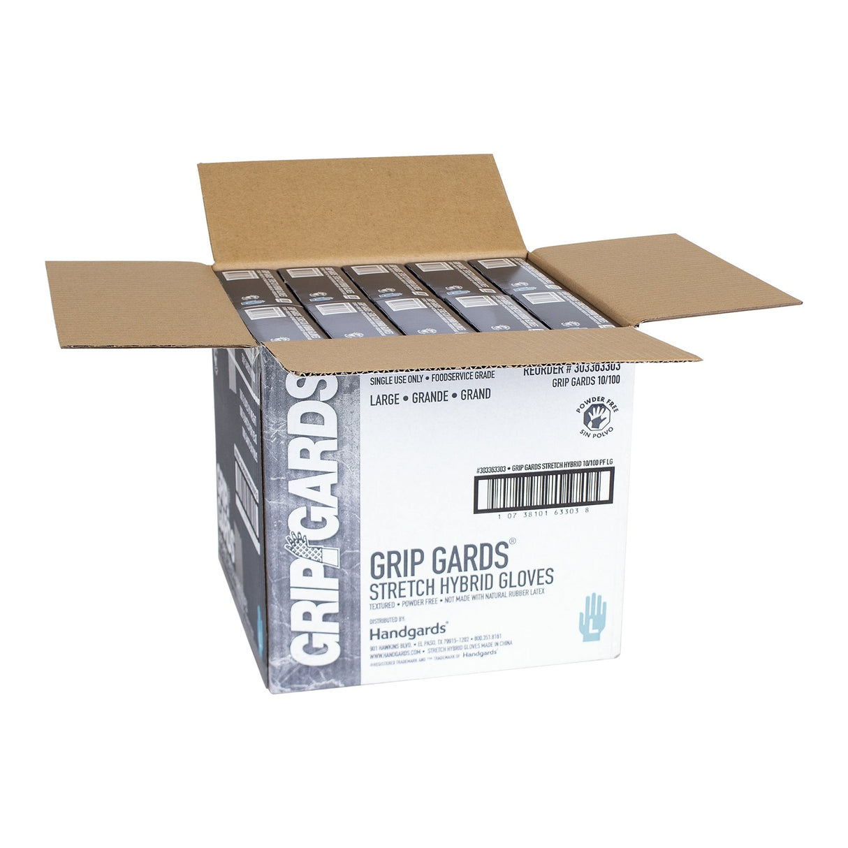 Gloves, Hybrid, Large, Powder-Free, Clear,10 - 100 COUNT