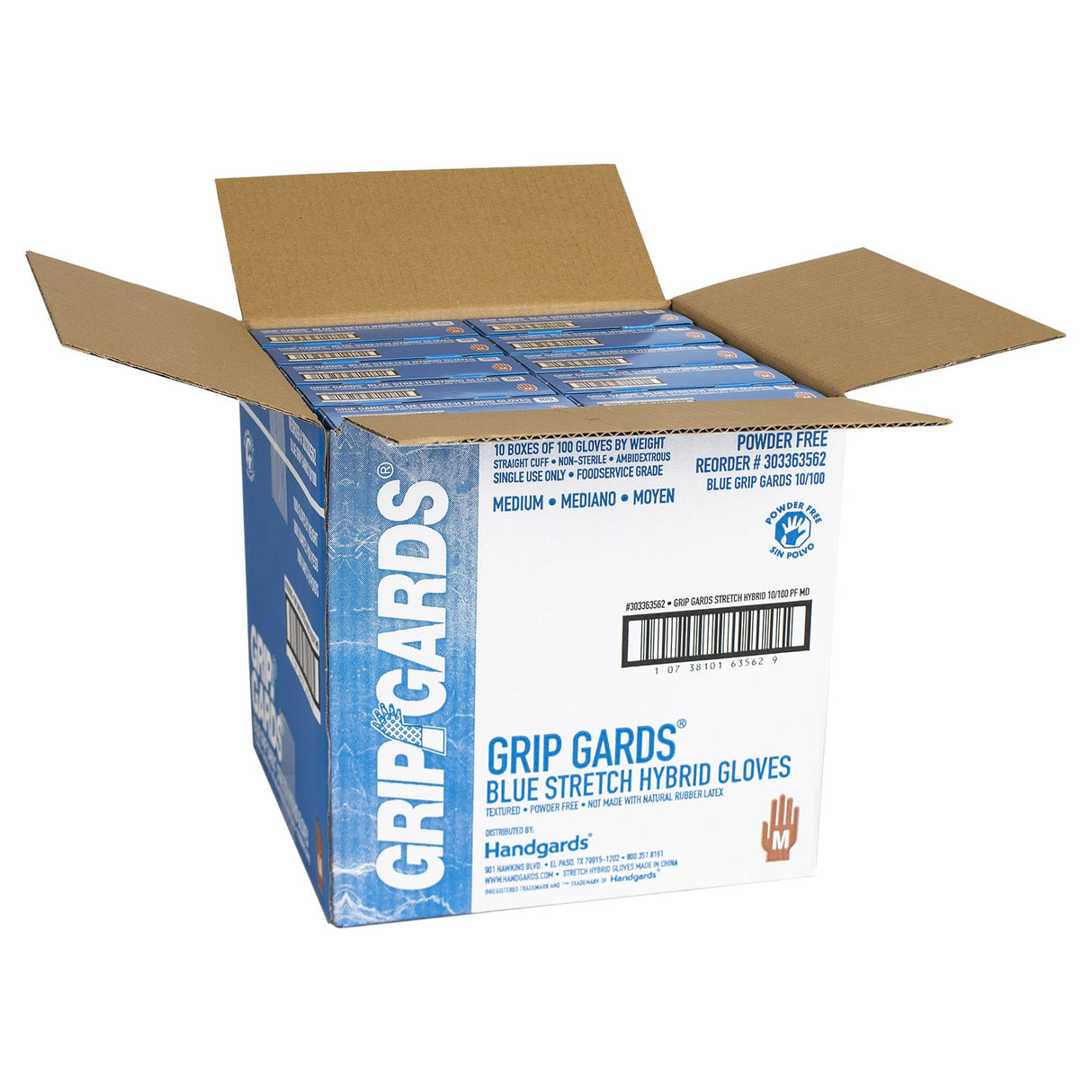 Gloves, Hybrid, Medium, Powder-Free, Blue,10 - 100 COUNT