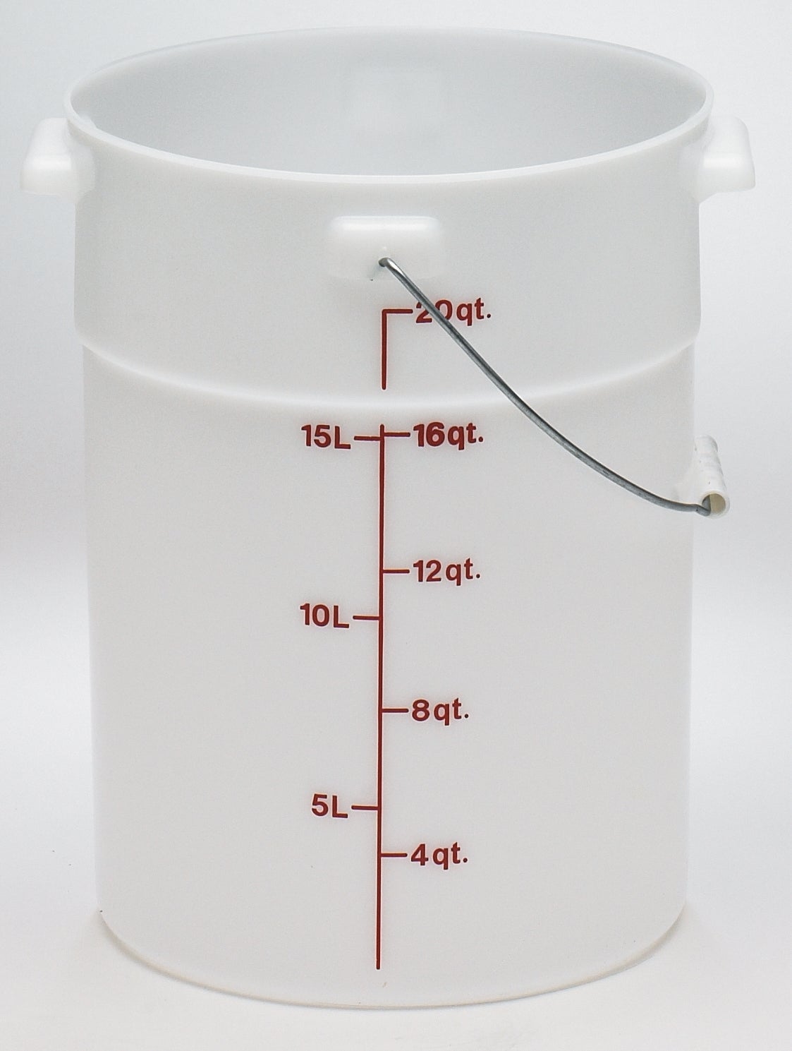 Pail, 22 Quart, Plastic, White, Round, with Handle,1 - 1 COUNT