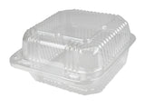 Containers, 6 x 6 Inch, Plastic, Clear, Square, Hinged,500 - 1 EACH