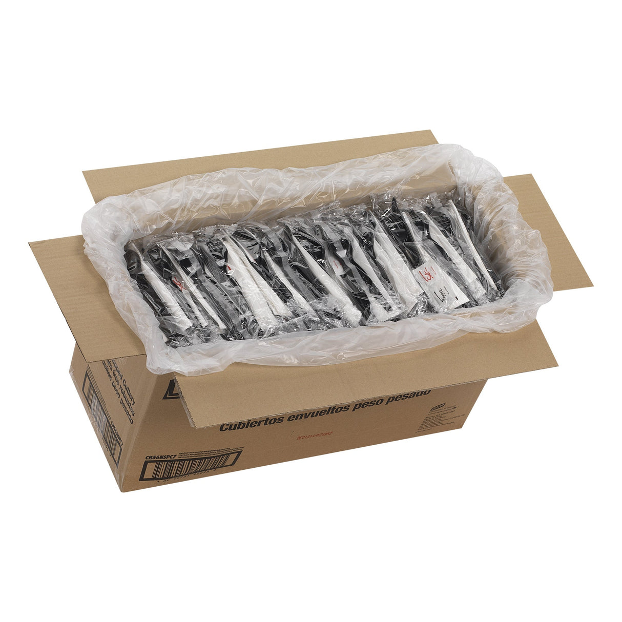 Cutlery Kits, Fork/Knife/Spoon, Heavyweight Plastic, Black, with Napkin/Salt/Pepper, Polystyrene,250 - 1 EACH