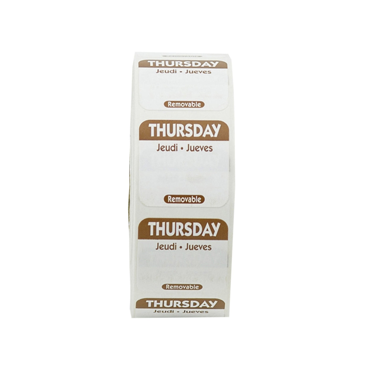 Labels, Thursday, 1 x 1 Inch, Removable, Brown, Square, Trilingual,1 - 1000 COUNT