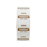 Labels, Thursday, 1 x 1 Inch, Removable, Brown, Square, Trilingual,1 - 1000 COUNT