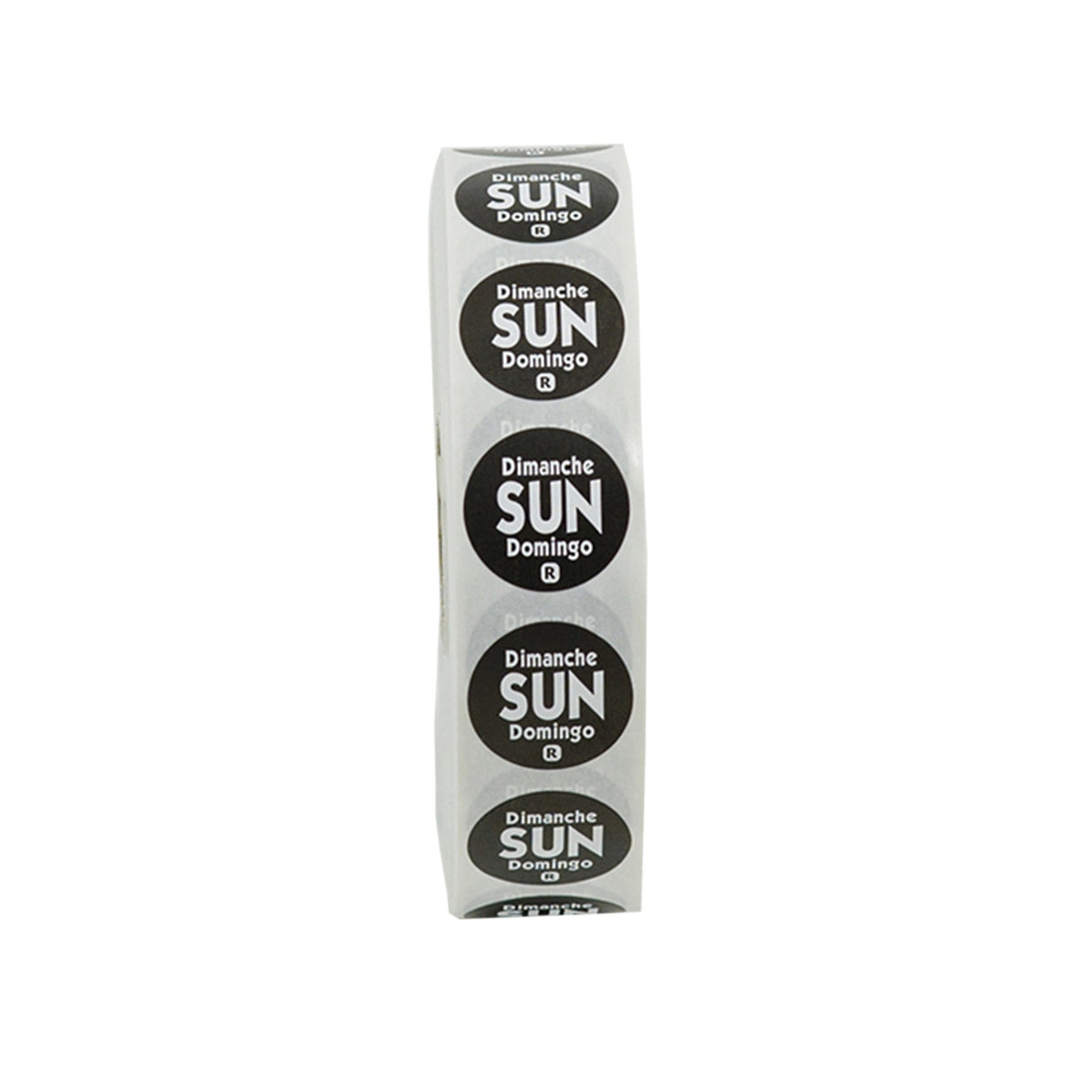 Labels, Sunday, 0.75 Inch, Removable, Black, Circle, Trilingual,1 - 2000 COUNT