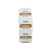Labels, Thursday, 1 x 1 Inch, Permanent, Brown & White, Trilingual, Square,1 - 1000 COUNT