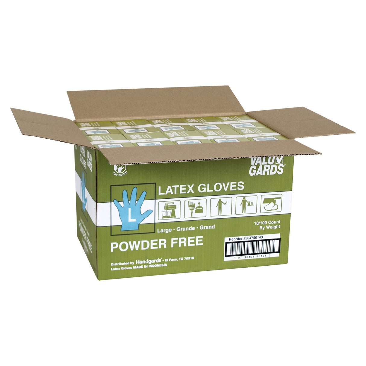 Gloves, Latex, Large, Powder-Free, Ivory,10 - 100 COUNT
