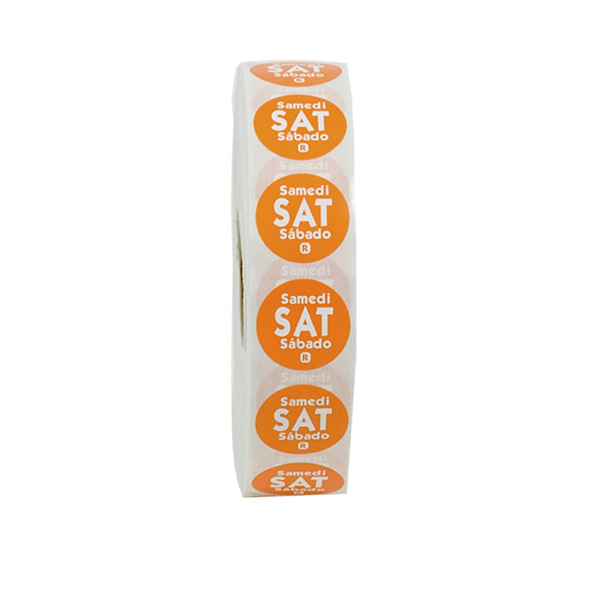 Labels, Saturday, 0.75 Inch, Removable, Orange, Circle, Trilingual,1 - 2000 COUNT