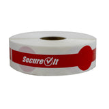 Labels, Tamper-Evident, 1 x 7 Inch, Permanent, Red & White, Secure It, for To-Go Cups,2 - 250 COUNT