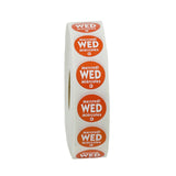 Labels, Wednesday, 0.75 Inch, Removable, Red, Circle, Trilingual,1 - 2000 COUNT