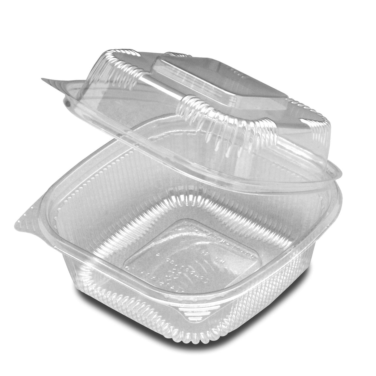 Containers, 6 Inch, Plastic, Clear, PLA, Hinged,250 - 1 EACH