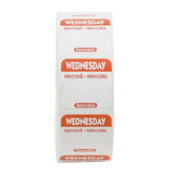 Labels, Wednesday, 1 x 1 Inch, Removable, Red, Square, Trilingual,1 - 1000 COUNT