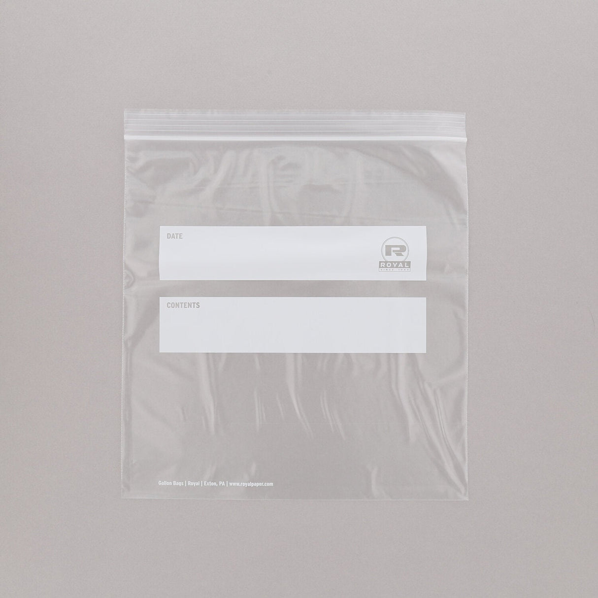 Bags, Reclosable, 1 Gallon, Plastic, Clear, with Write-On Label, Double Zipper,250 - 1 EACH
