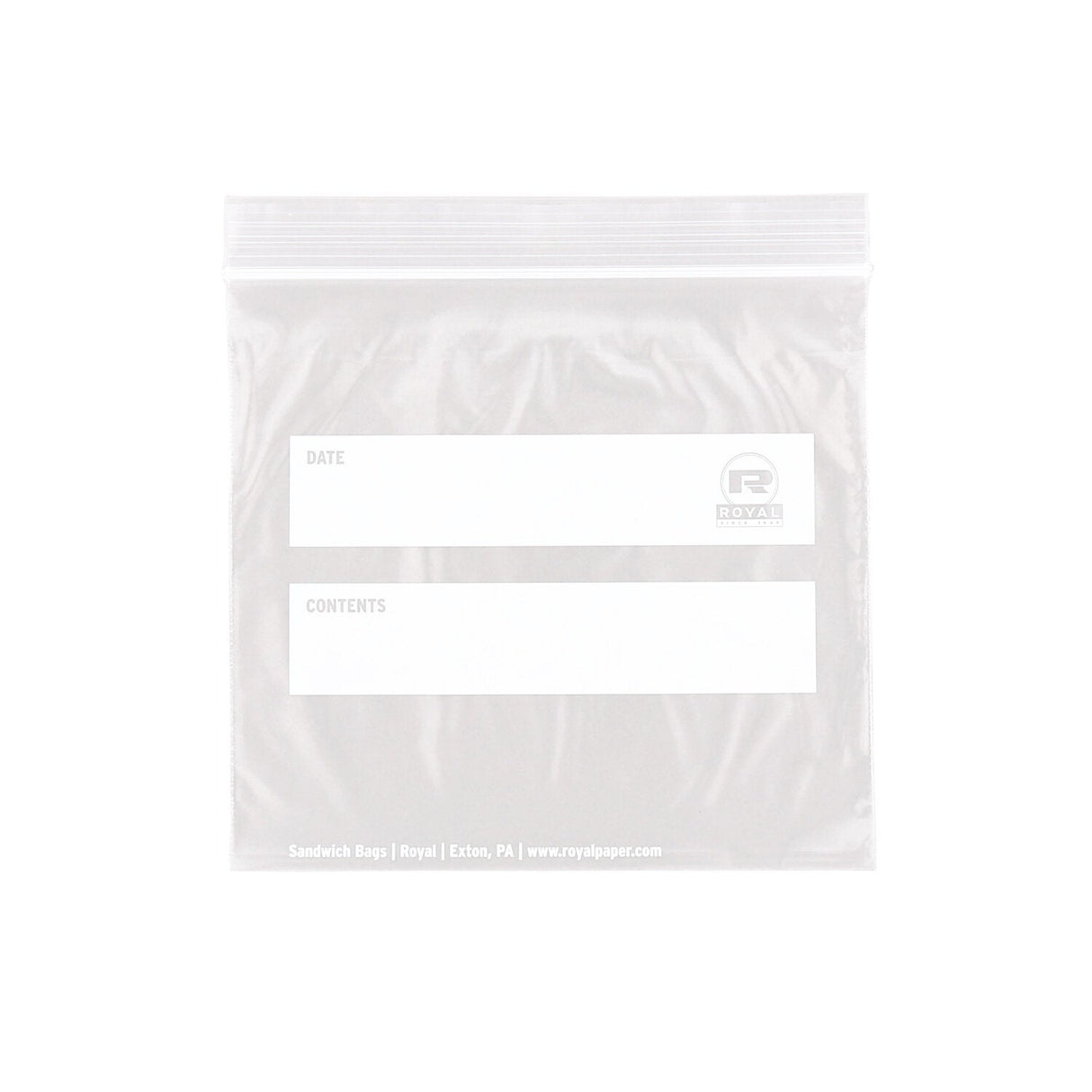Bags, Reclosable Sandwich, 6.5 x 6 Inch, Plastic, Clear, with Write-On Label, Double Zipper,500 - 1 EACH