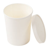 Containers, Food, 32 Ounce, Paper, White, with lid,250 - 1 EACH