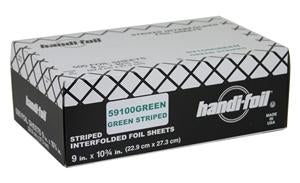 Foil Sheets, 9 x 10.70 Inch, Green, Striped, Interfolded,6 - 500 COUNT