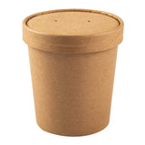Containers, Food, 16 Ounce, Paper, Kraft, with lid,250 - 1 EACH