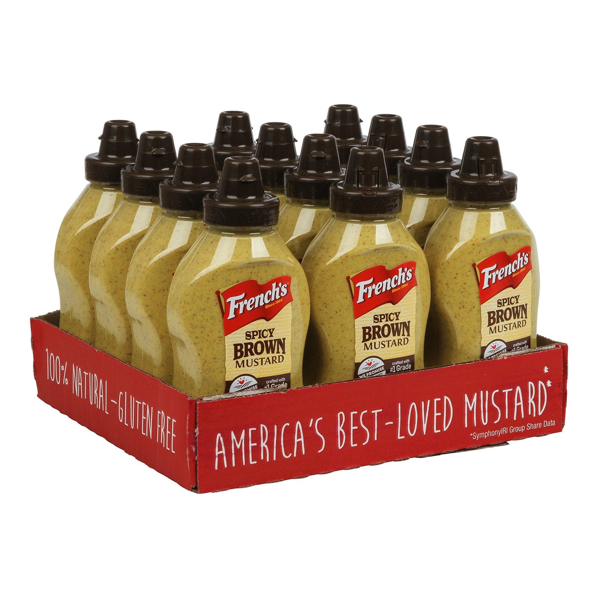 Mustard, Brown, Spicy, Squeeze Bottle,12 - 12 OUNCE