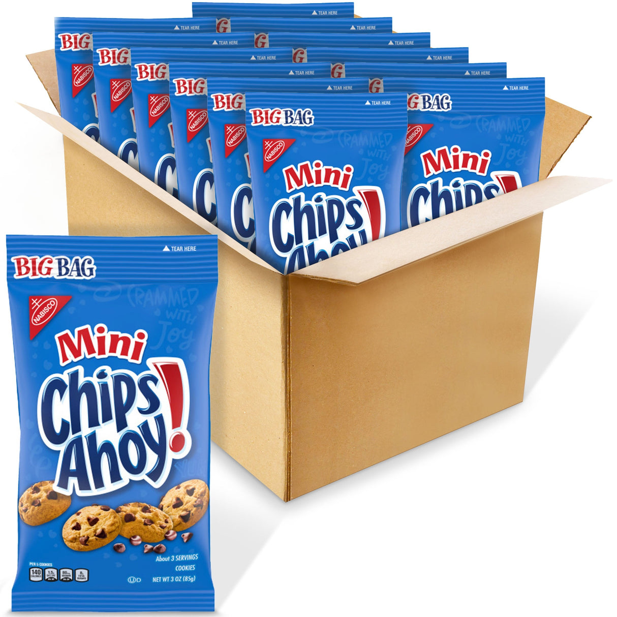 Cookies, Chocolate Chip, Mini, Shelf-Stable,12 - 3 OUNCE