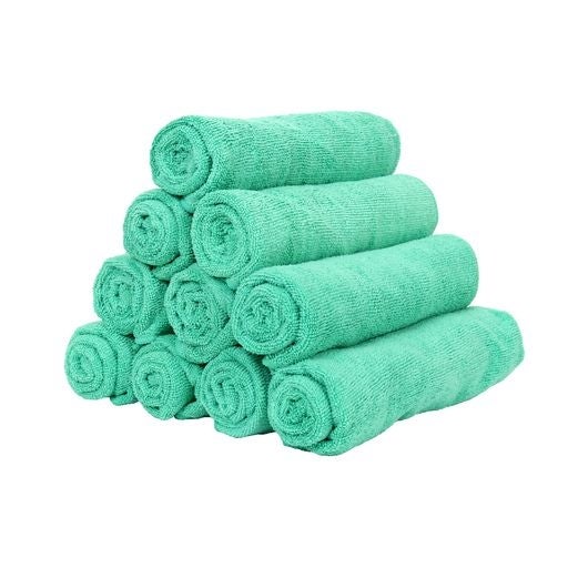 Cloths, Terry Microfiber, Green, 16 x 27 Inch,1 - 12 COUNT