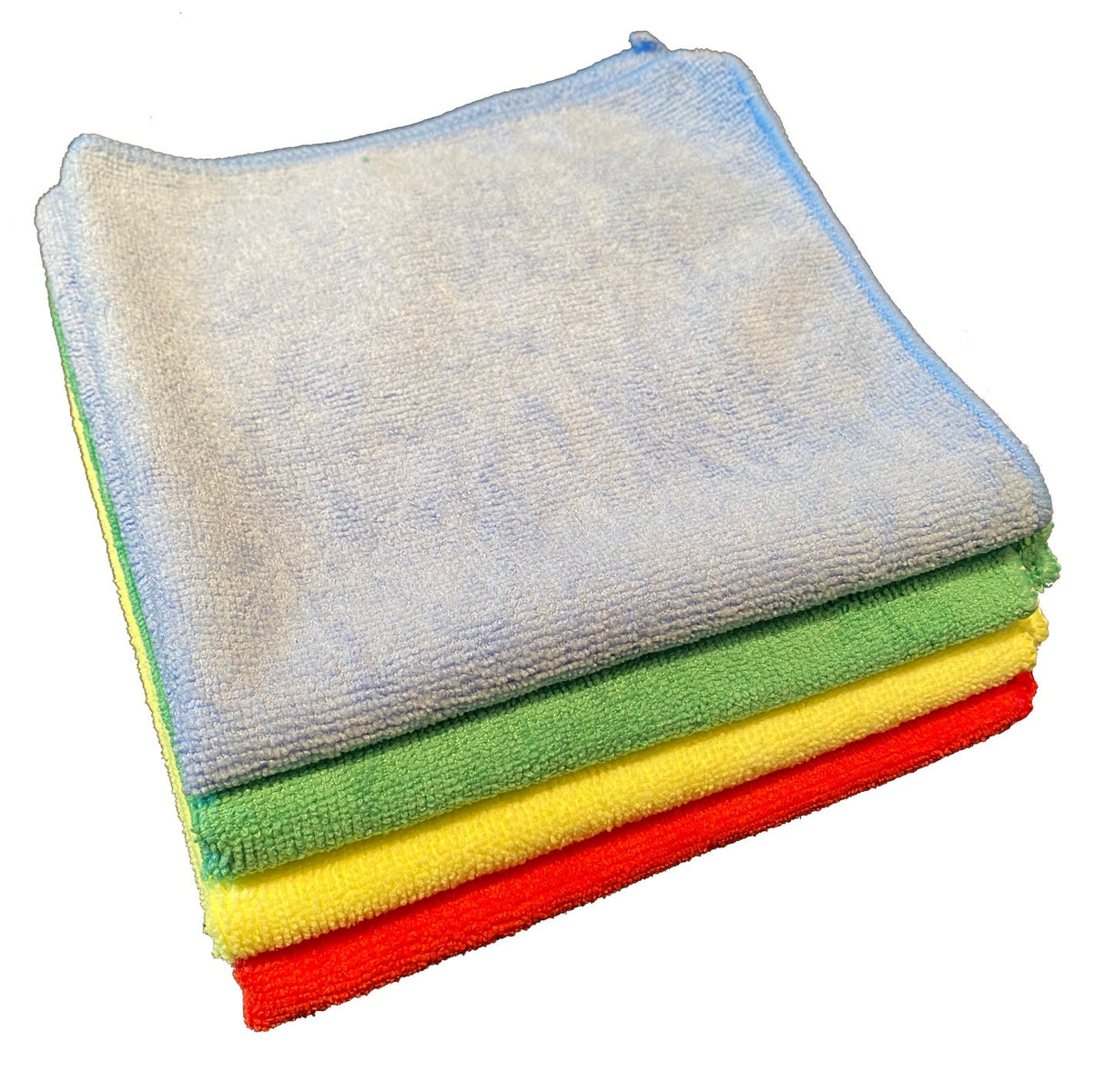 Cloths, Terry Microfiber, Assorted Color, Blue/Green/Yellow/Red, 16 x 16 Inch,1 - 12 COUNT