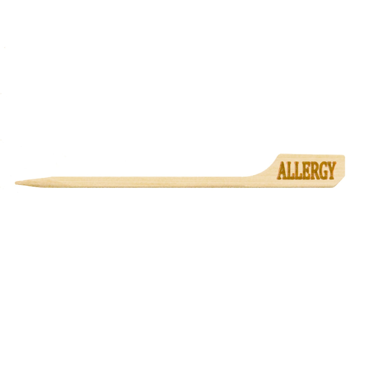 Picks, Paddle, 3.5 Inch, Bamboo, Natural, Imprinted Allergy, 3.5 Linear Inch,10 - 100 COUNT