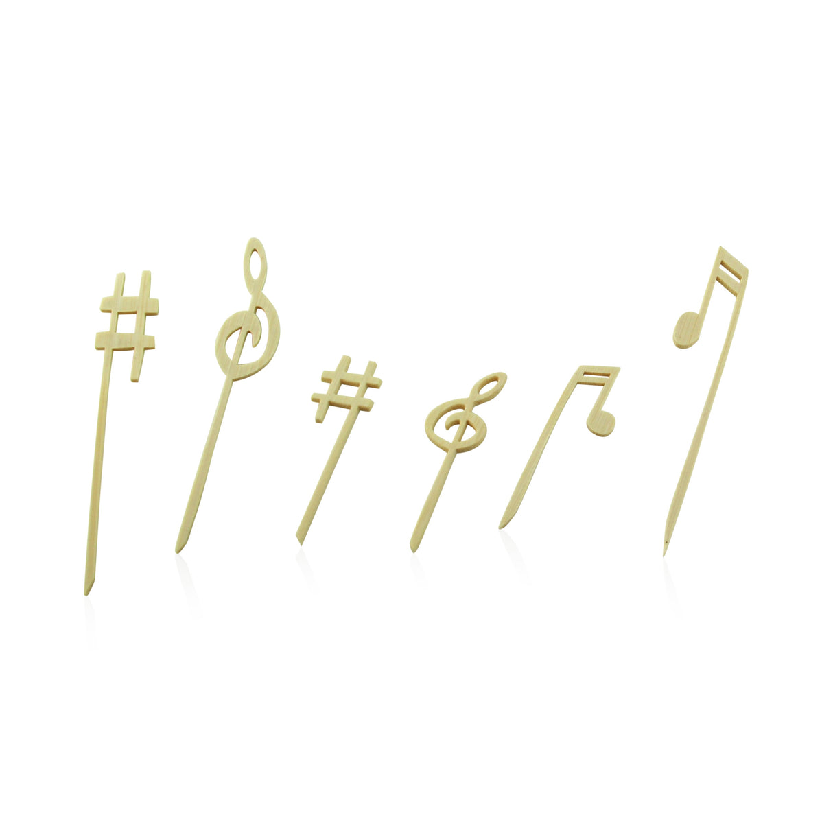 Picks, Music, 4.75 Inch, Bamboo, Natural, Assorted, 4.75 Linear Inch,10 - 100 COUNT