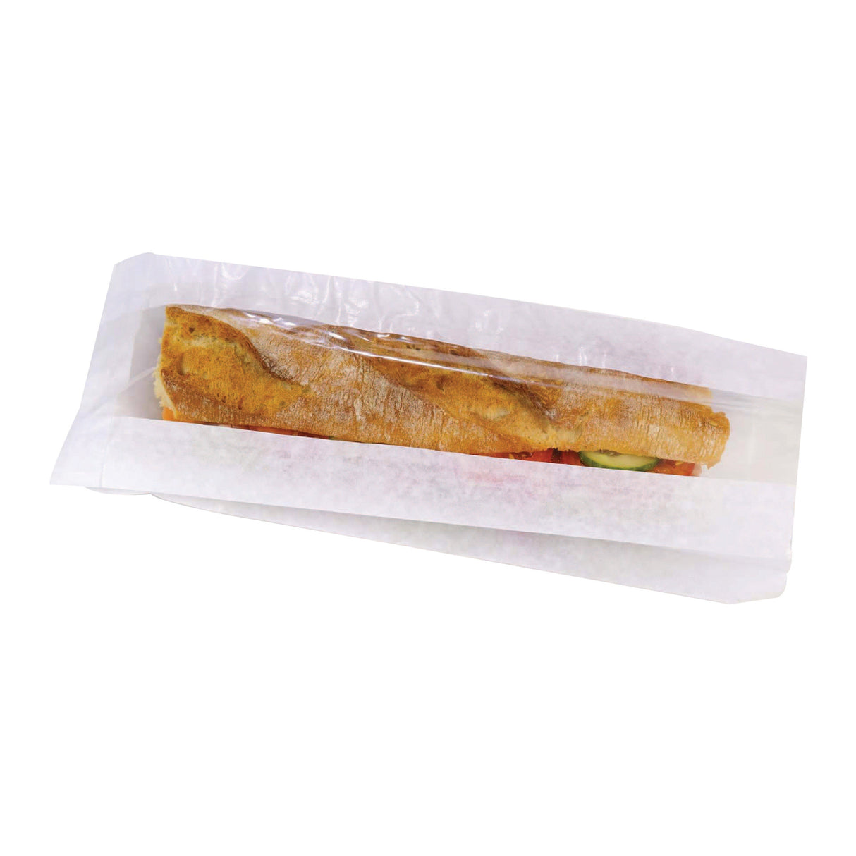 Bags, Sandwich, 4.7 x 1.6 x 14.2 Inch, Paper, Brown, with Window,1 - 1000 COUNT
